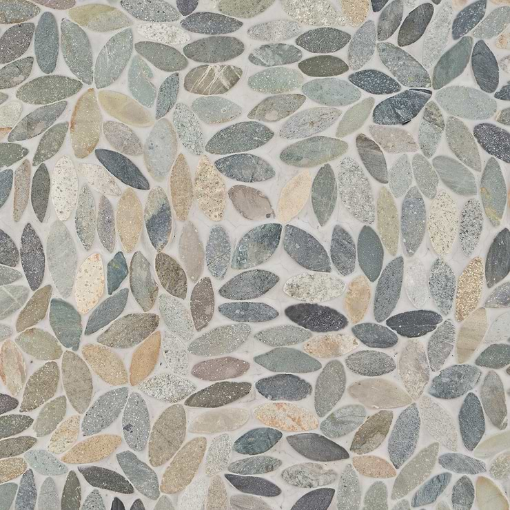 Nature Flower Sumatra Blend Multicolor Pebble Honed Mosaic Tile