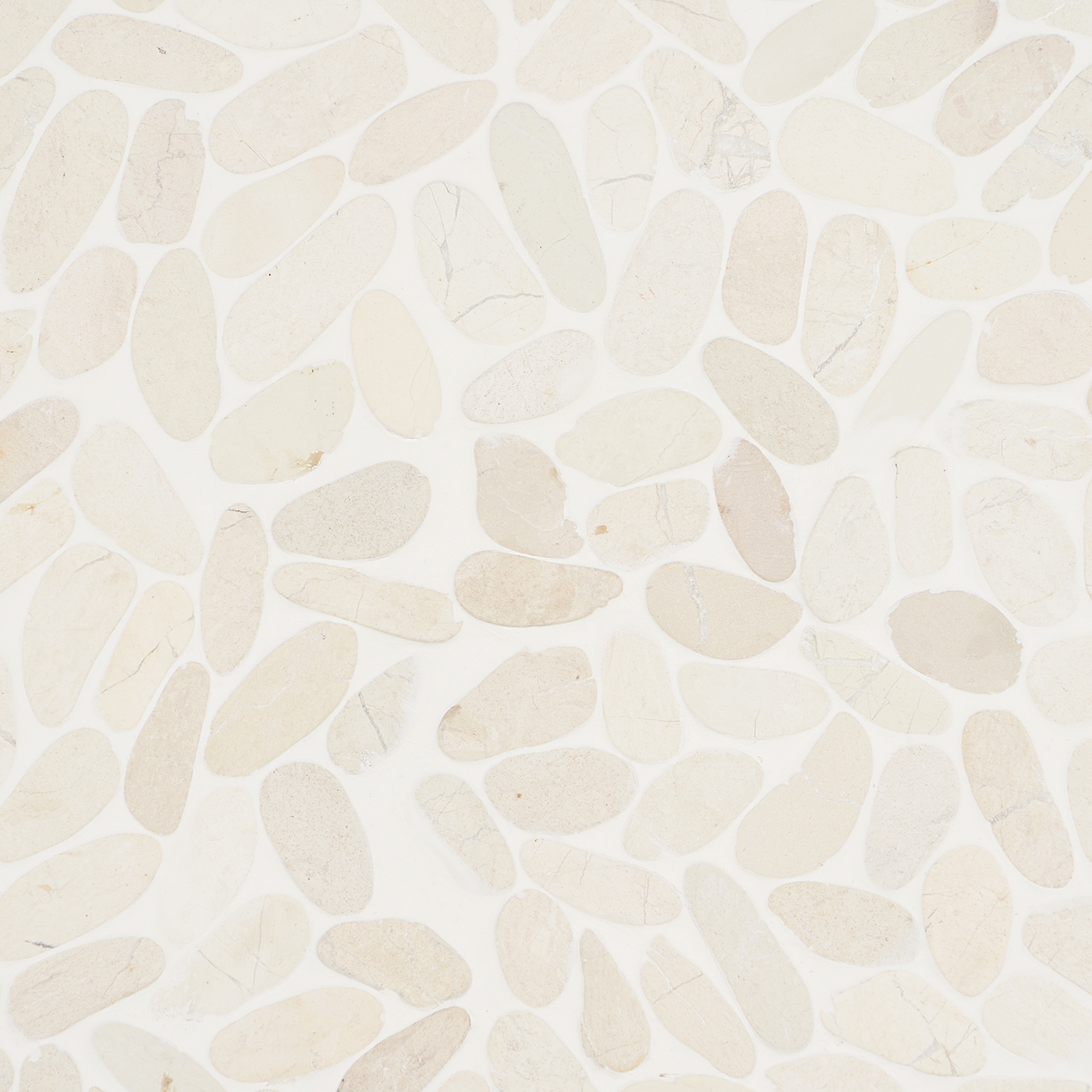 Nature Oval Lovina White Pebble Honed Mosaic Tile