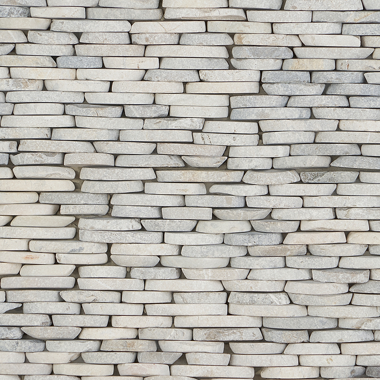 Nature Gray Stacked Pebble Mosaic