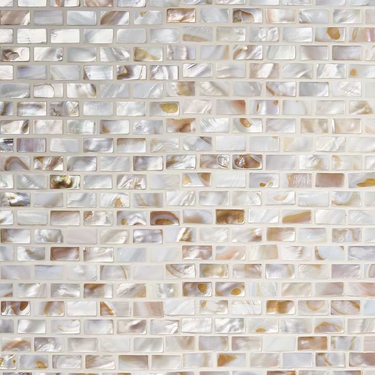 South Seas Pearls 1/2x1 Mini Brick Pattern Polished Mosaic Tile