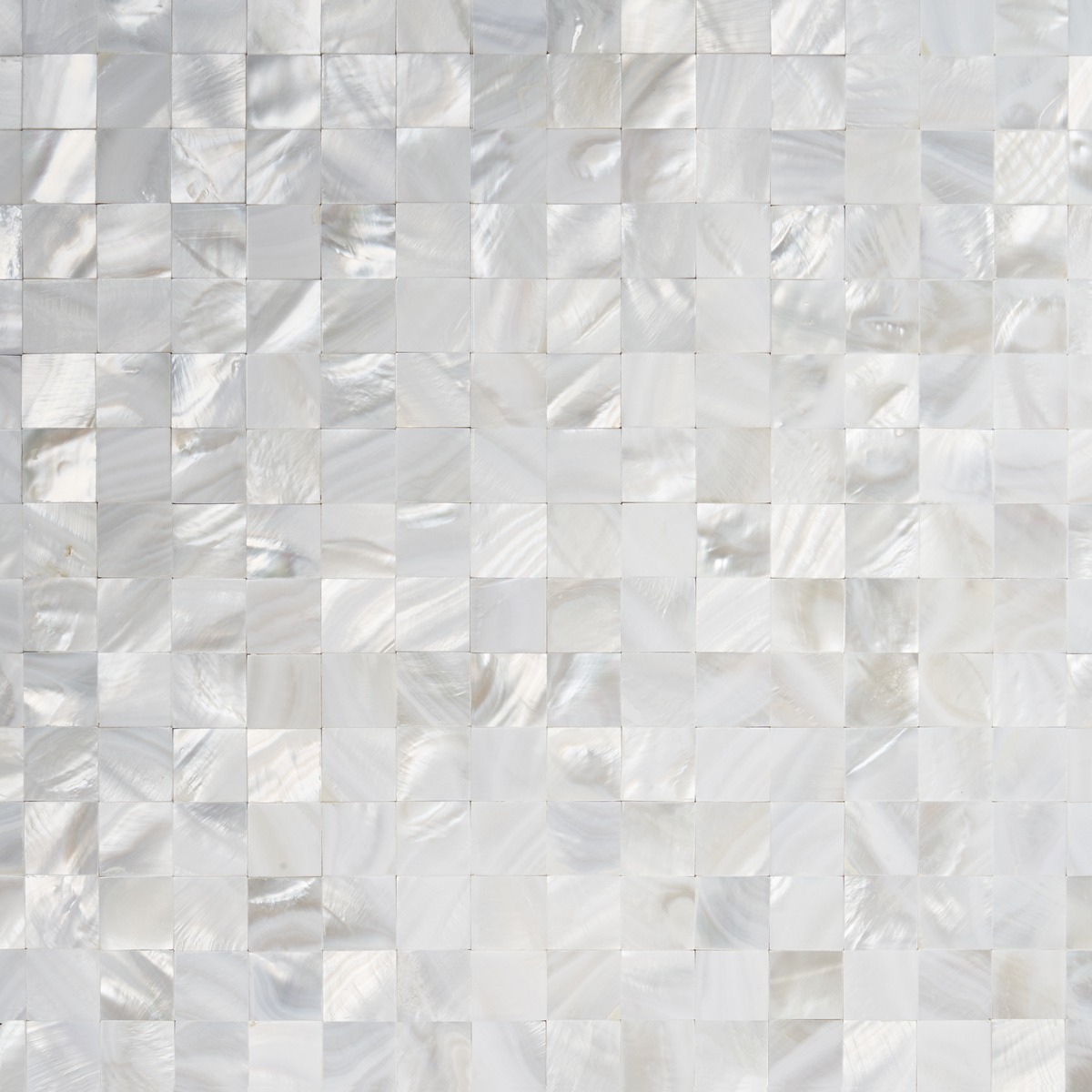 Serene White 1x1 Squares Seamless Pearl Polished Mosaic Tile