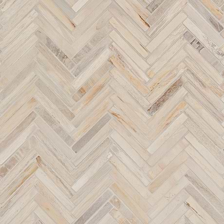 Fossil Herringbone Petrified Stone Mosaic