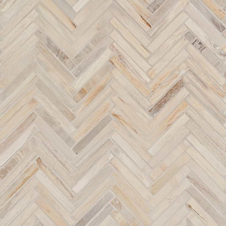 Fossil Herringbone Petrified Stone Mosaic