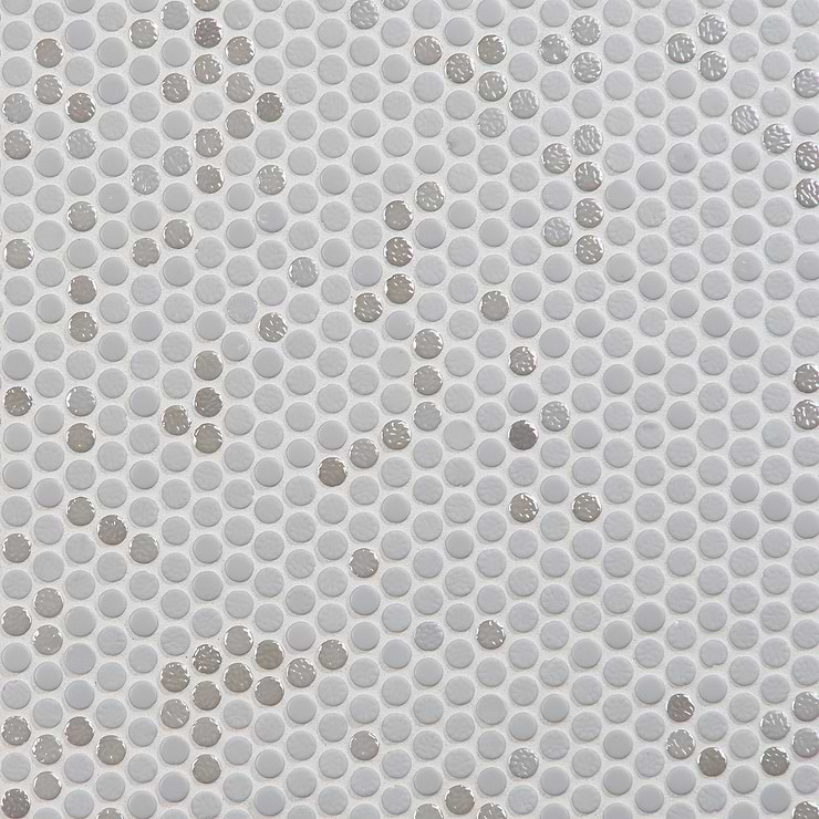 Zoe Grigio 1/2" Circle Frosted and Polished Glass Mosaic Tile