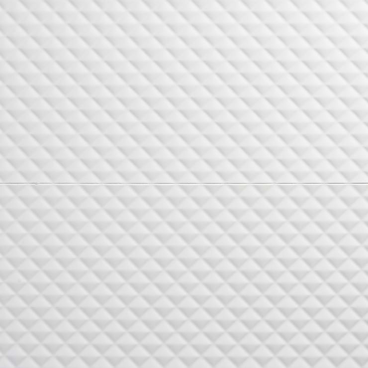 Reverb Pillowed White 12x36 3D Glossy Ceramic Tile