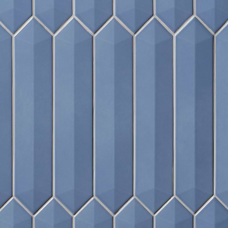 Kent Marine Blue 3x12 Contour 3D Picket Polished Ceramic Wall Tile