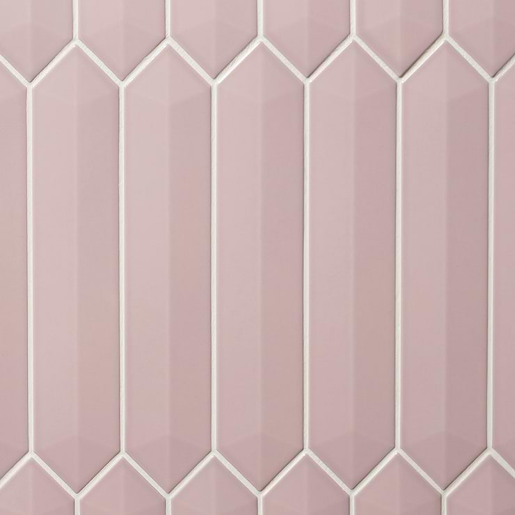 Kent Pink 3x12 Contour 3D Picket Polished Ceramic Wall Tile