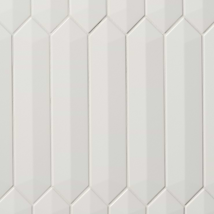 Kent White 3x12 Contour 3D Picket Polished Ceramic Wall Tile