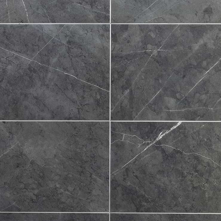 Marble Tech Amani Grey 12x24 Matte Marble Look Porcelain TIle