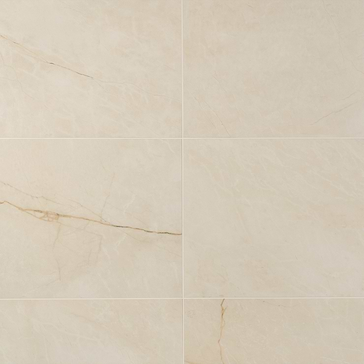 Marble Tech Crema Avorio 12x24 Polished Marble Look Porcelain Tile