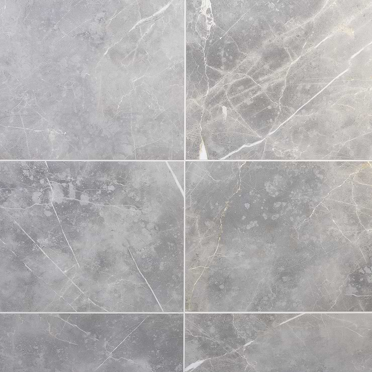 Marble Tech Grigio Imperiale 12x24 Matte Marble Look Porcelain Tile