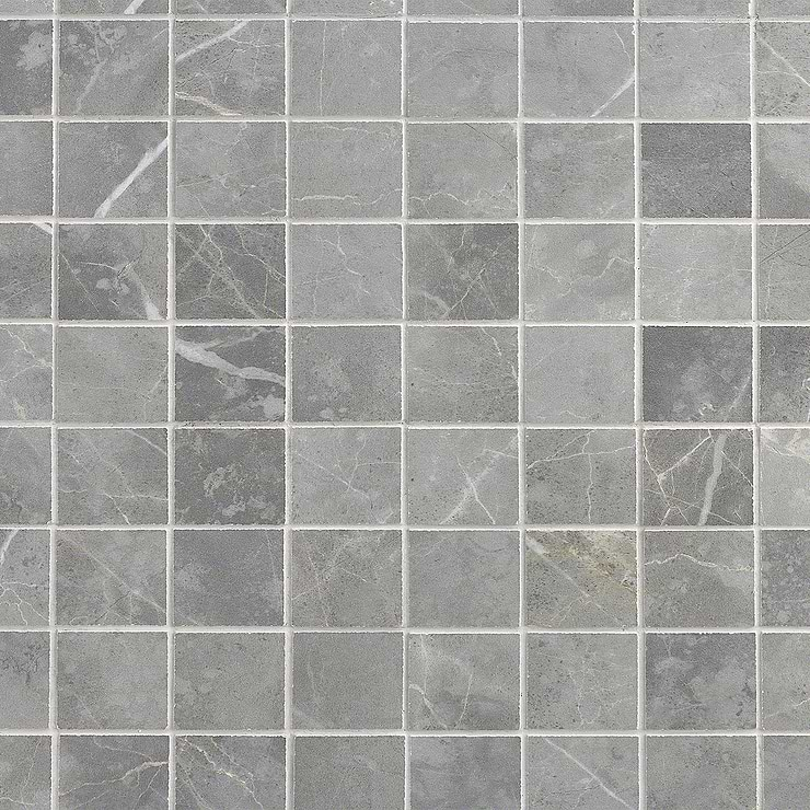 Marble Tech Grigio Imperiale 2x2 Matte Marble Look Porcelain Mosaic Tile