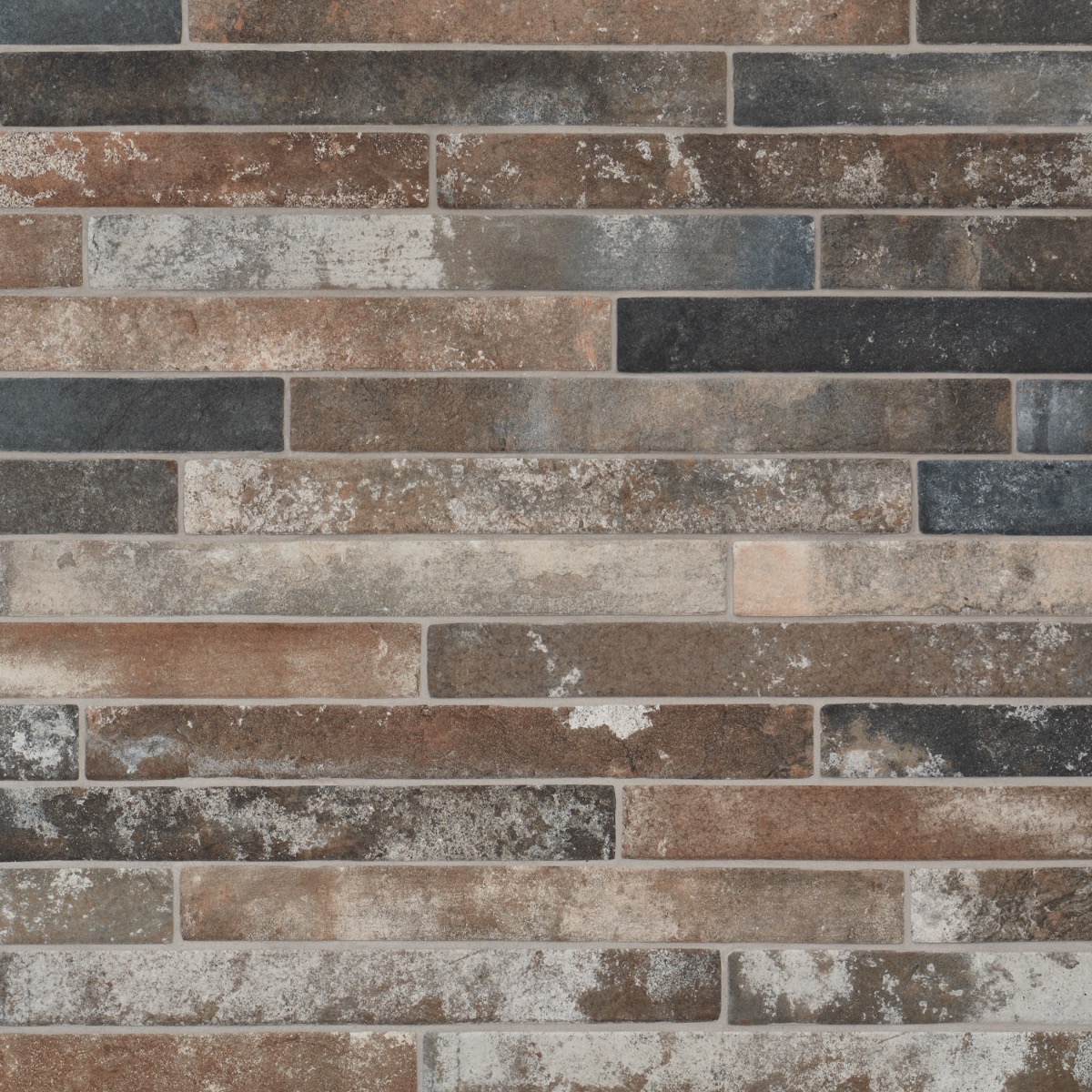 English Brick Industrial Red Mix 2x18 Matte Porcelain Tile