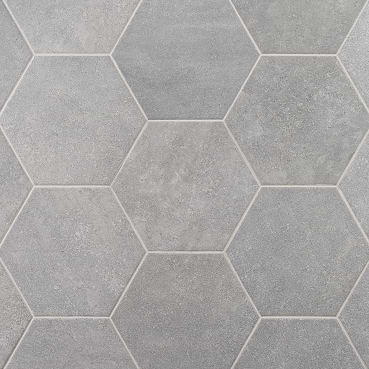 Texstone Gris Gray 9" Matte Porcelain Hexagon Tile