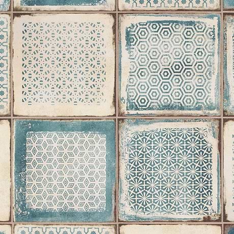 Los Lunas Deco Blue 8x8 Matte Porcelain Tile