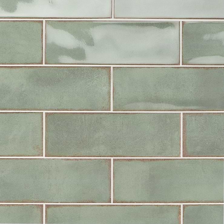 Los Lunas Green 4x12 Polished Ceramic Subway Wall Tile