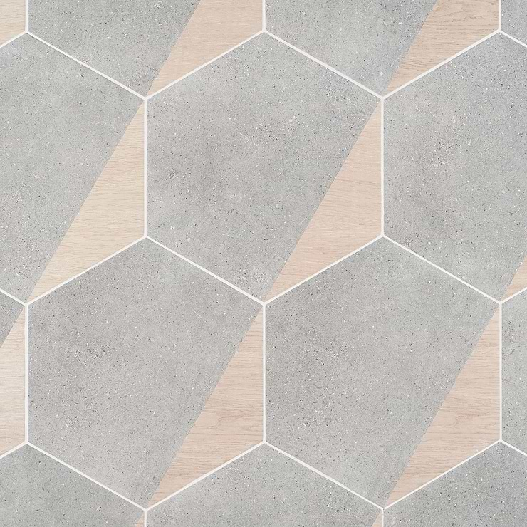 Pergola Wood Gray 12.5" Hexagon Matte Porcelain Tile