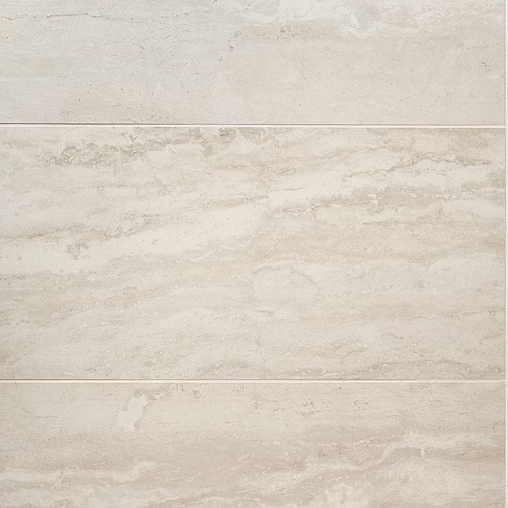 Basic Travertine Beige & Cream 12x24 Matte Porcelain Tile