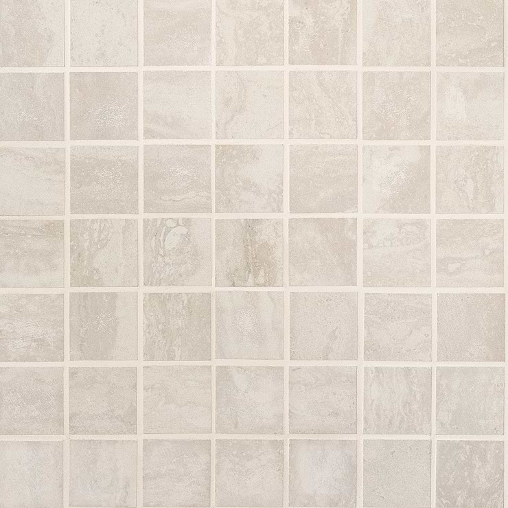 Basic Travertine Beige & Cream 2x2 Matte Porcelain Mosaic Tile