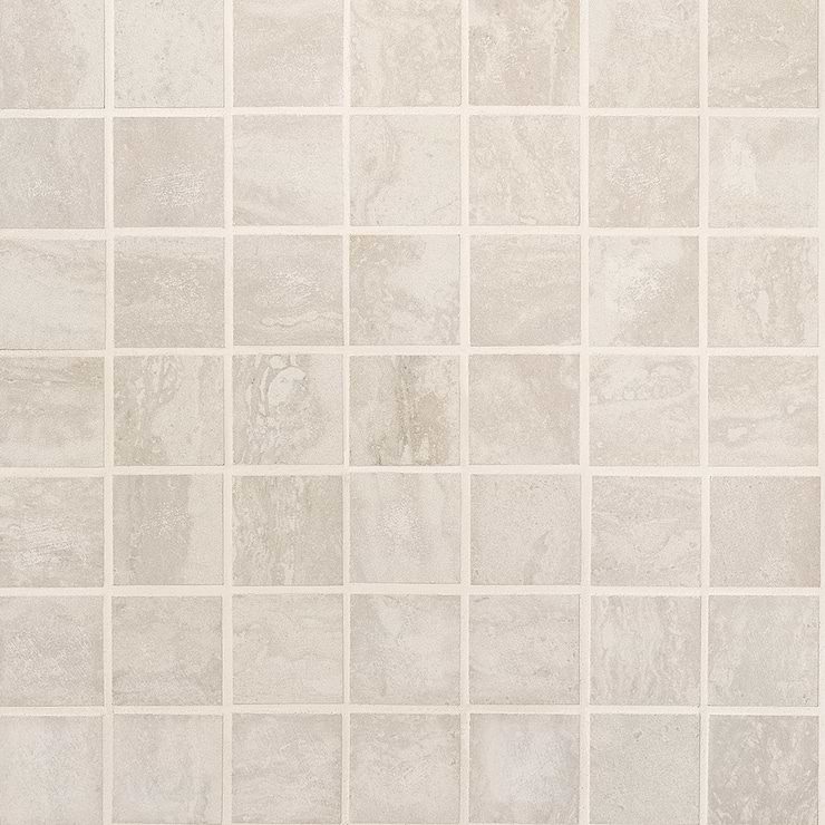 Basic Travertine Beige & Cream 2x2 Matte Porcelain Mosaic Tile