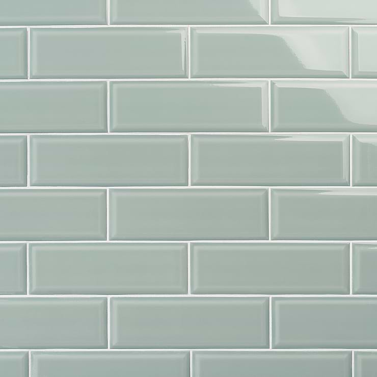 Rise Sage Green 4x12 Beveled Glossy Ceramic Subway Tile