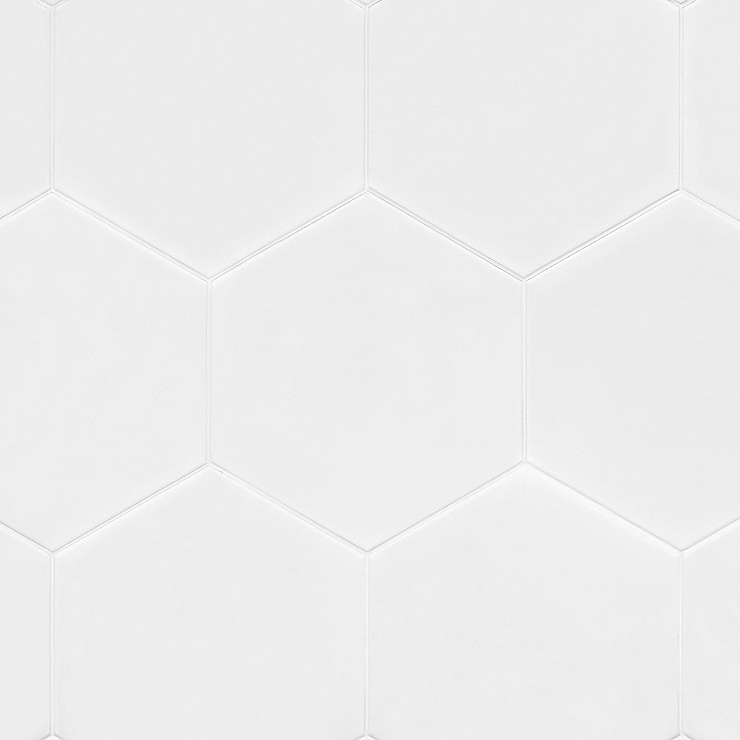 Symetro Hexagon White 10" Matte Porcelain Tile