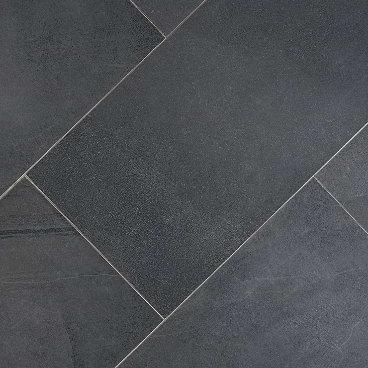 Fordham Nero 12x24 Black Matte Porcelain Floor and Wall Tile