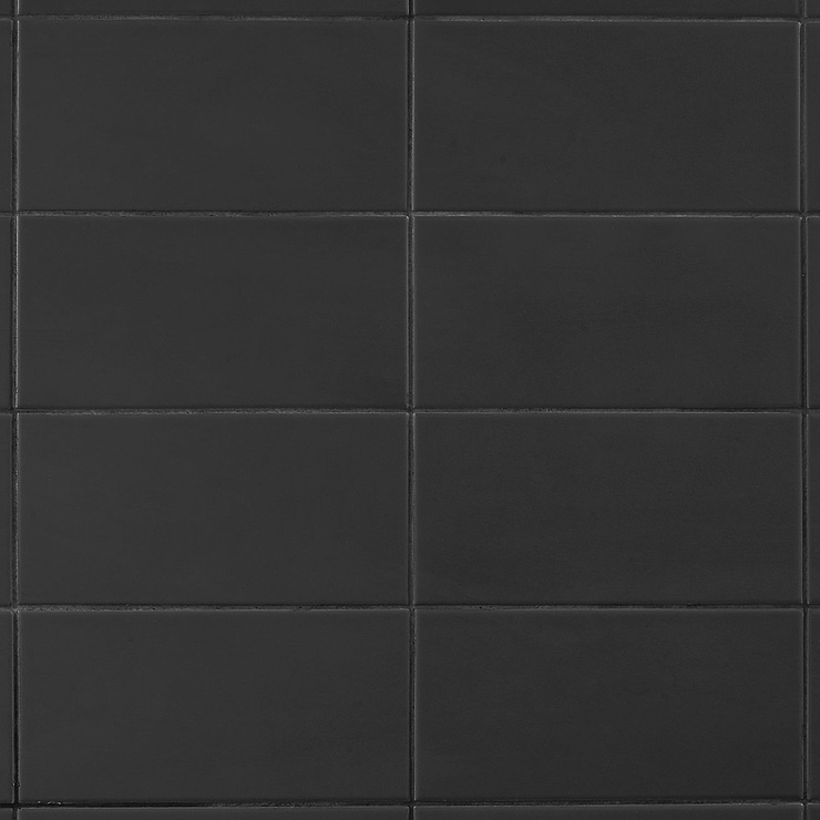 Stacy Garcia Maddox Charcoal Black 4x8 Matte Ceramic Wall Tile