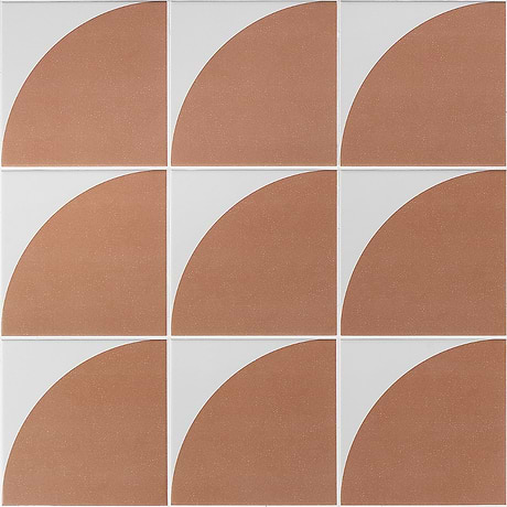 Stacy Garcia Maddox Deco Floor Terracota Orange 8x8 Matte Porcelain Tile