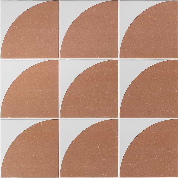 Stacy Garcia Maddox Deco Floor Terracota Orange 8x8 Matte Porcelain Tile