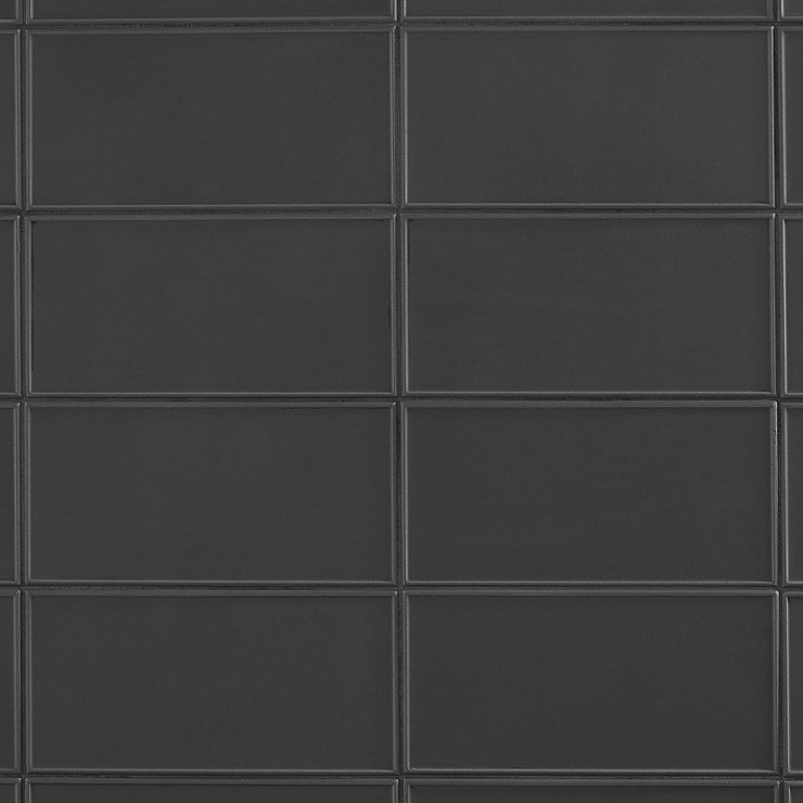 Stacy Garcia Maddox Frame Charcoal Black 4x8 Matte Ceramic Subway Tile