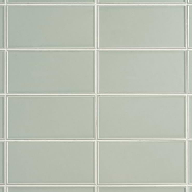 Stacy Garcia Maddox Frame Mineral Green 4x8 Matte Ceramic Wall Tile
