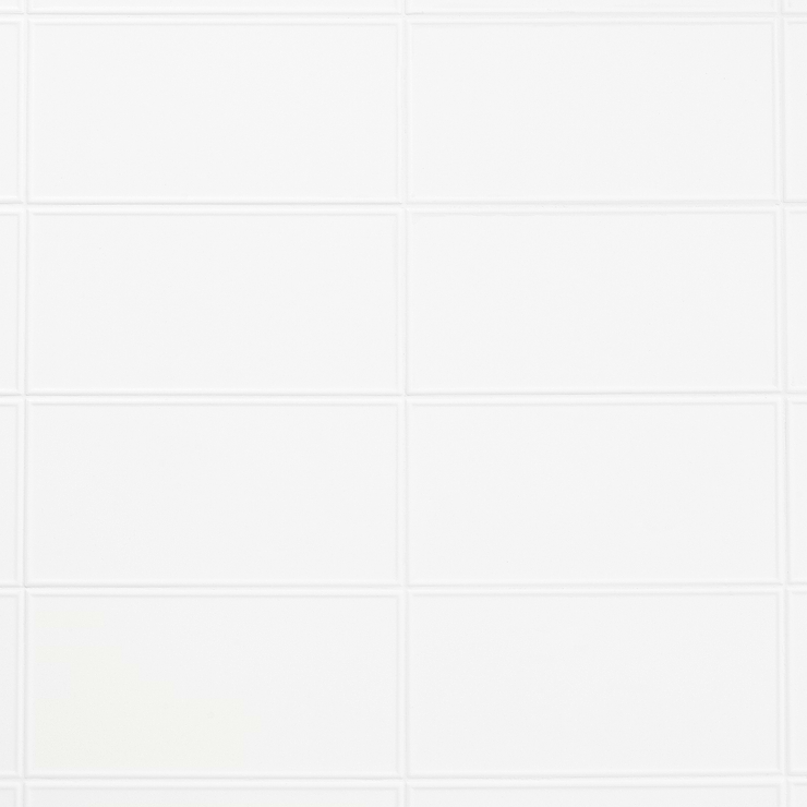 Stacy Garcia Maddox Frame White 4x8 Matte Ceramic Wall Tile
