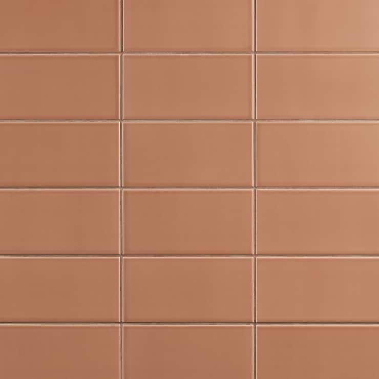 Stacy Garcia Maddox Terracota Orange 4x8 Matte Ceramic Subway Wall Tile