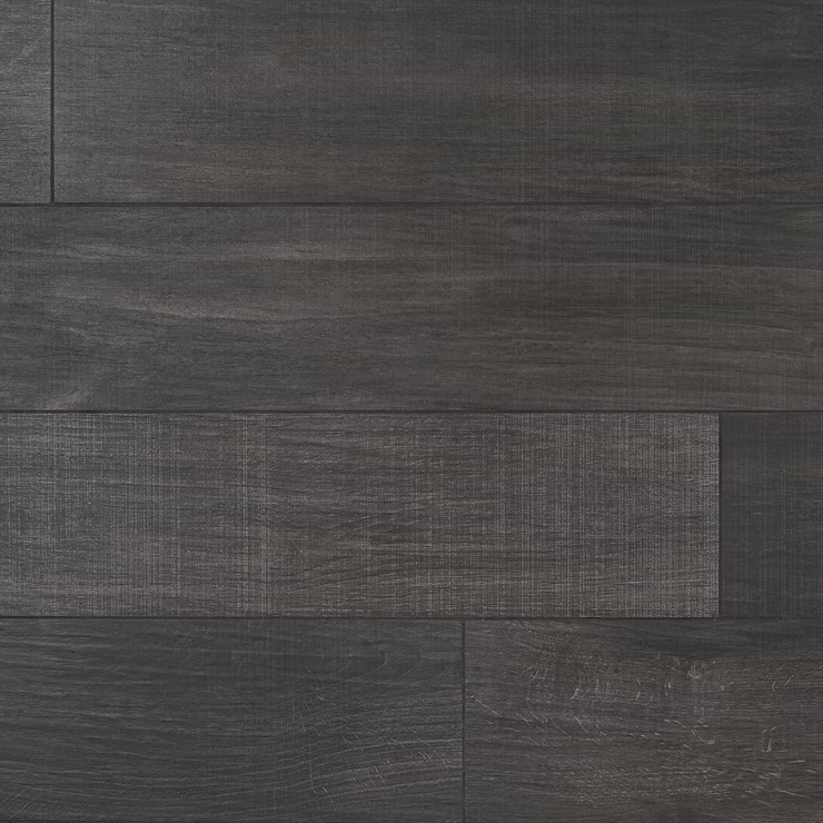 Kenridge Black 8x48 Wood Look Matte Porcelain Tile