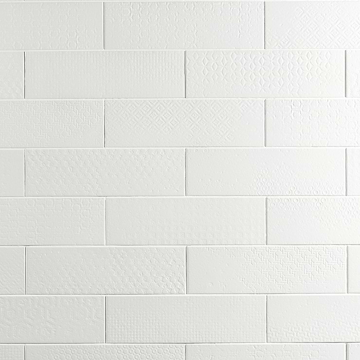 Tessuto White 4x12 Porcelain Matte Subway Tile for Wall & Floor