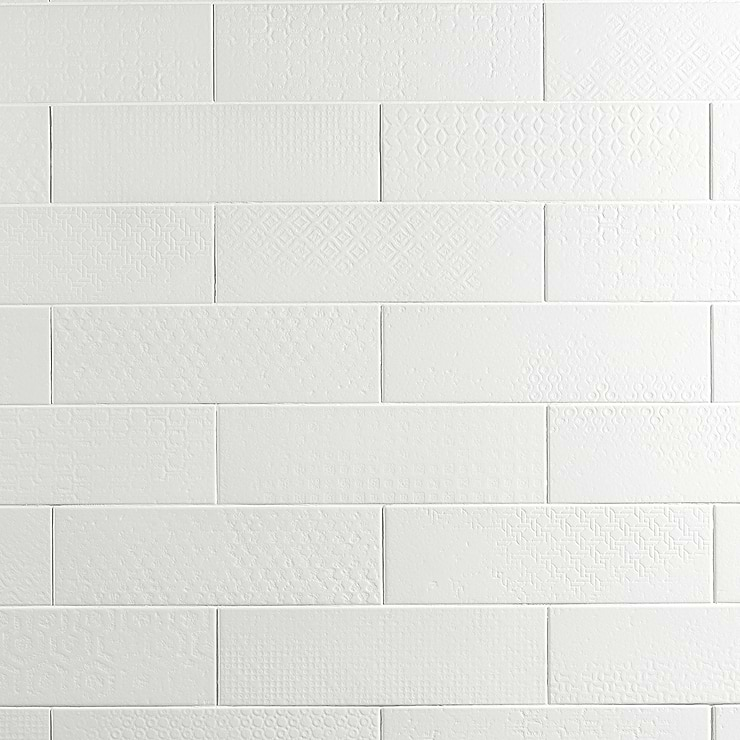 Tessuto White 4x12 Porcelain Matte Subway Tile for Wall & Floor