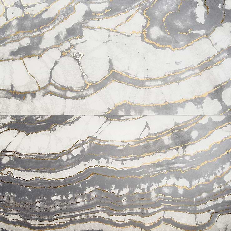 Agate Art Smoke Gray 24x48 Artisan Decor Polished Porcelain Tile