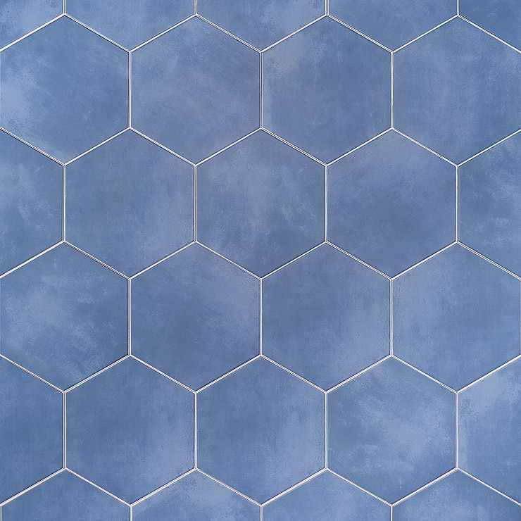 HexArt Azul 8" Porcelain Matte Tile 