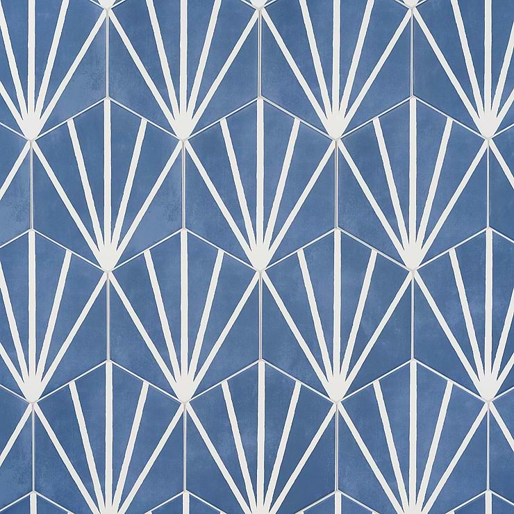 HexArt Azul Deco 8" Porcelain Matte Tile