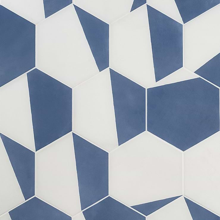 HexArt Pop Azul 8" Hexagon Matte Porcelain Tile