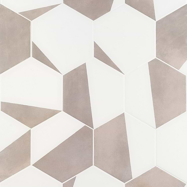 HexArt Pop Gris 8" Hexagon Matte Porcelain Tile