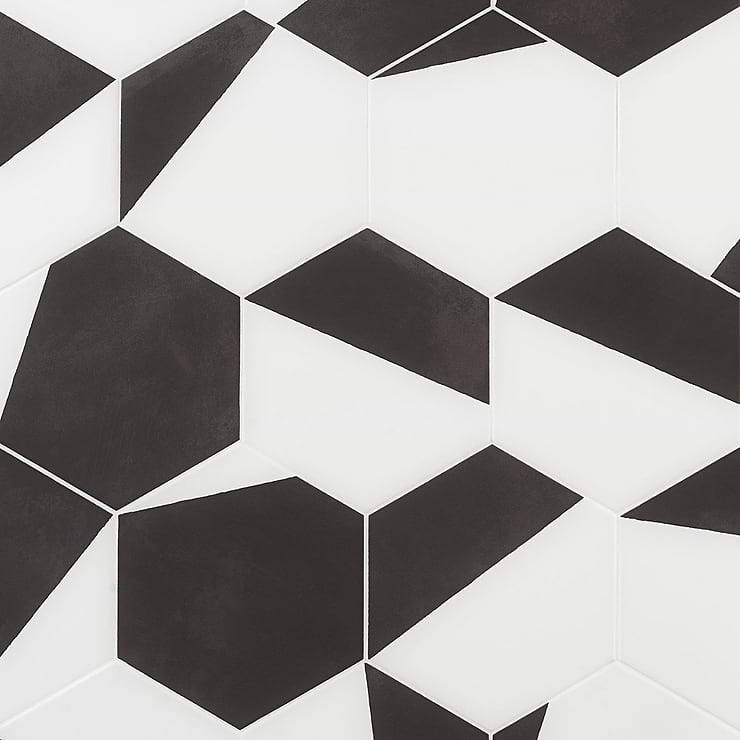 HexArt Pop Nero 8" Hexagon Matte Porcelain Tile