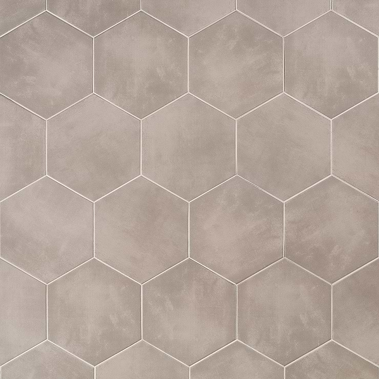 HexArt Gris 8" Hexagon Porcelain Matte Tile