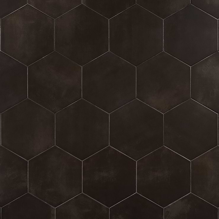 HexArt Nero 8" Porcelain Matte Tile