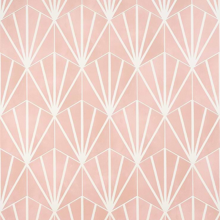 HexArt Rose Deco 8" Porcelain Matte Tile