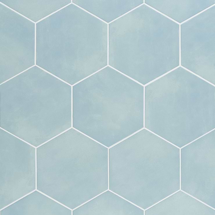 HexArt Turquoise 8" Hexagon Matte Porcelain Tile