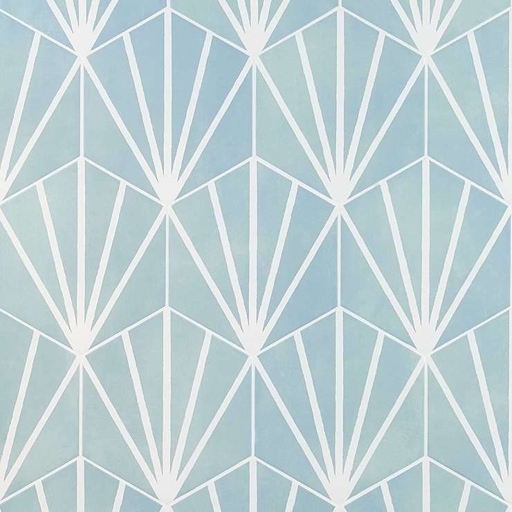 HexArt Deco Turquoise 8" Hexagon Matte Porcelain Tile