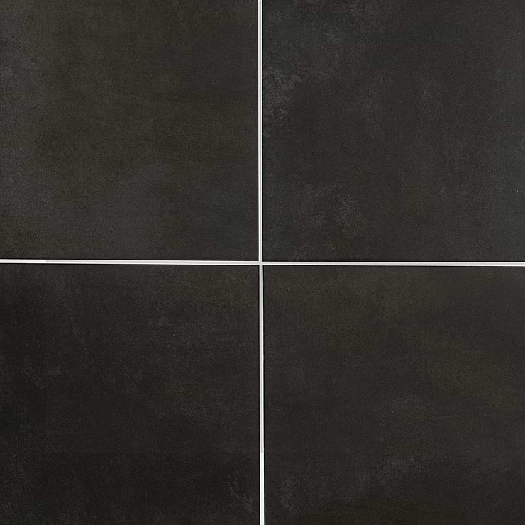 Art Geo by Elizabeth Sutton Cement Black 8x8 Matte Porcelain Tile