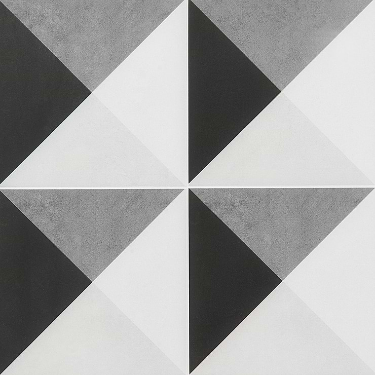 Art Geo by Elizabeth Sutton Cement Deco Charcoal Gray 8x8 Matte Porcelain Tile